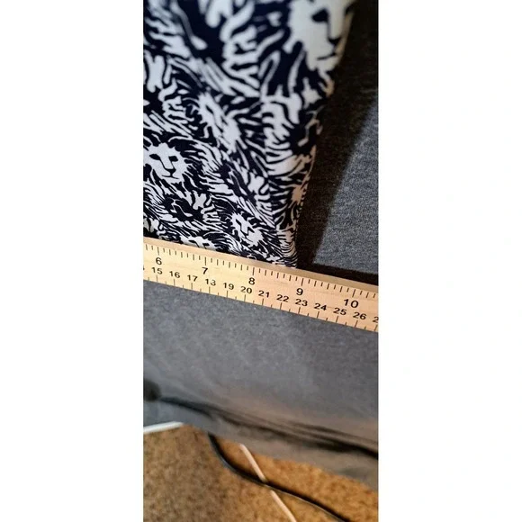 ANNE KLEIN 24W Lion Print Stretch Pants Navy White Business Casual - Picture 8 of 10